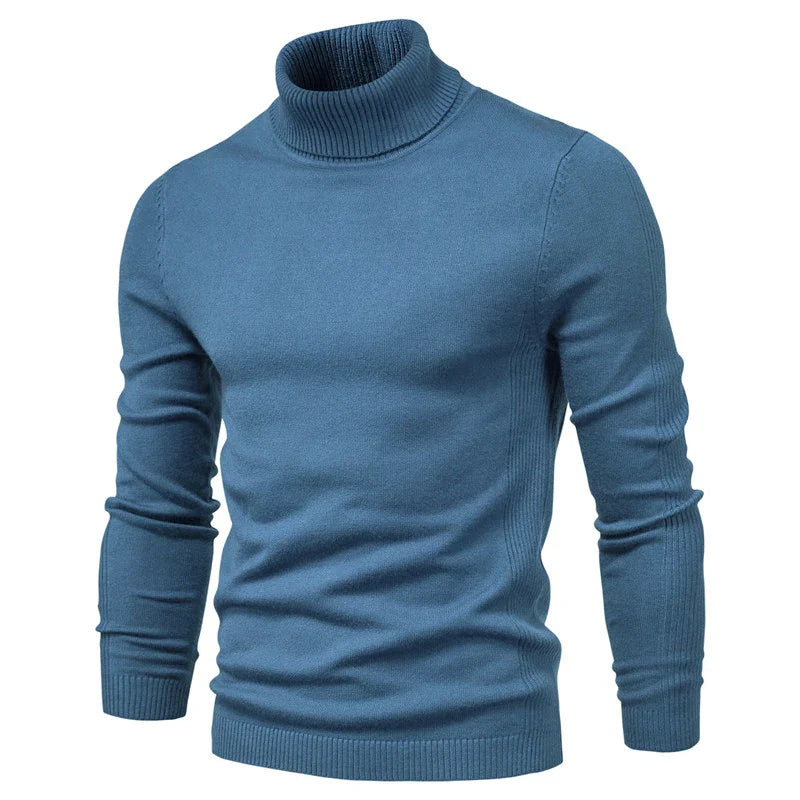 maoxiangshop New Winter Turtleneck Thick Mens Sweaters Casual Turtle Neck Solid Color Quality Warm Slim Turtleneck Sweaters Pullover Men