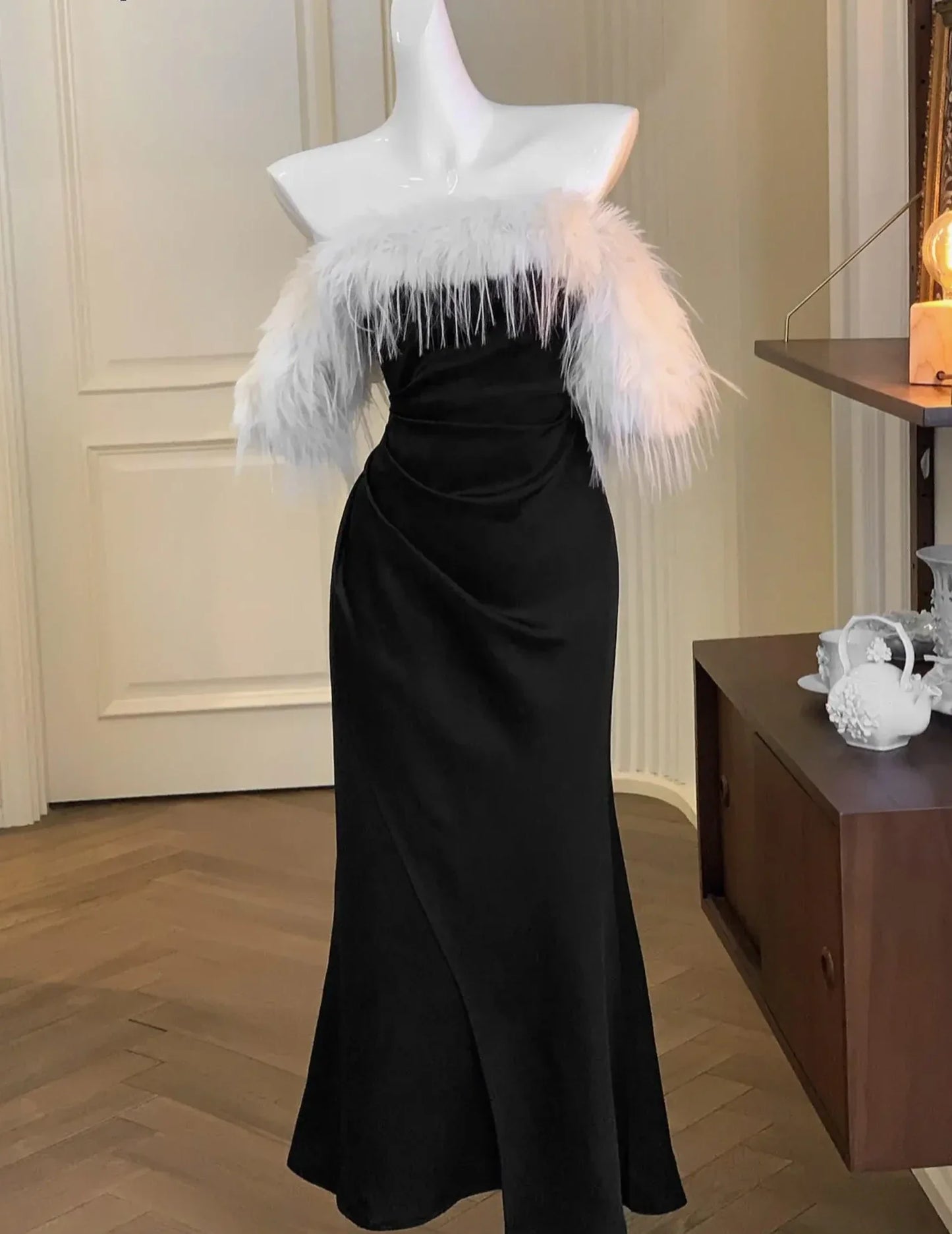 France Vintage Luxury Wedding Formal Occasion Dresses Women Autumn New Sexy Bodycon Bandage Party Robe Female Winter Clothes