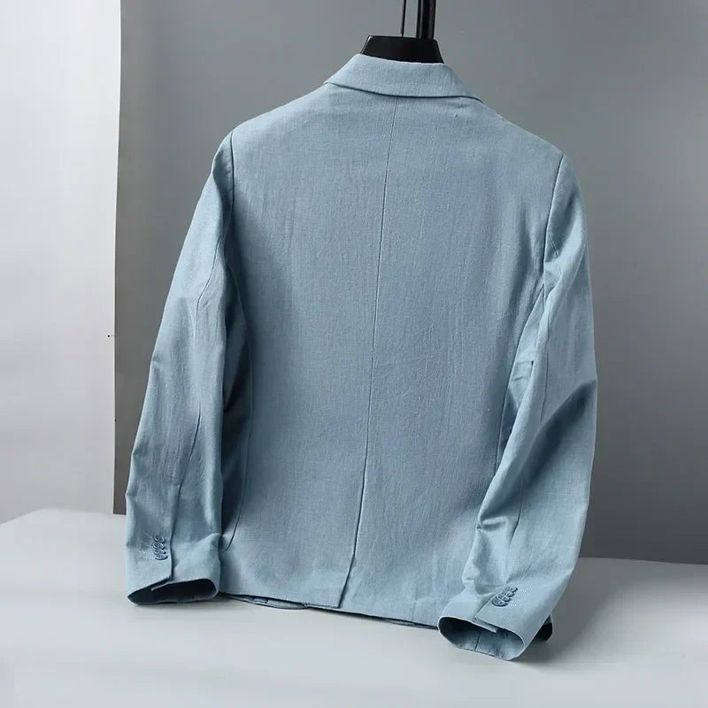 maoxiangshop Men's COTTON Linen Casual Blazer ,Slim Fit Suit Jacket,Suitable for Spring and Autumn, Polyester Lining , Plus Size M-6XL