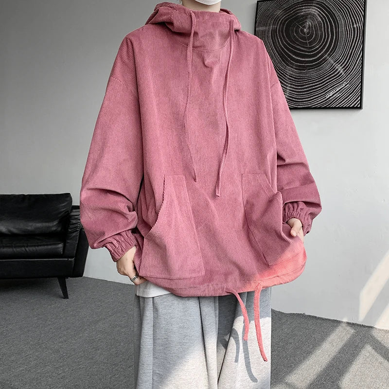 maoxiangshop Autumn Stand Collar Hoodies Sweatshirts Men Woman Fashion Pink Black Khaki Hip Hop Hoody Male Brand Casual Loose Tops