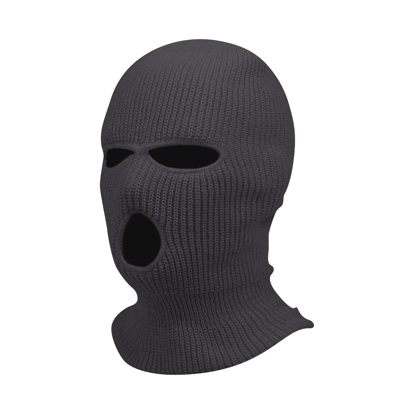 maoxiangshop Winter men's face mask, warm hood, sports scarf, skiing hat, three hole wool hat, outdoor cycling knitted pullover hat