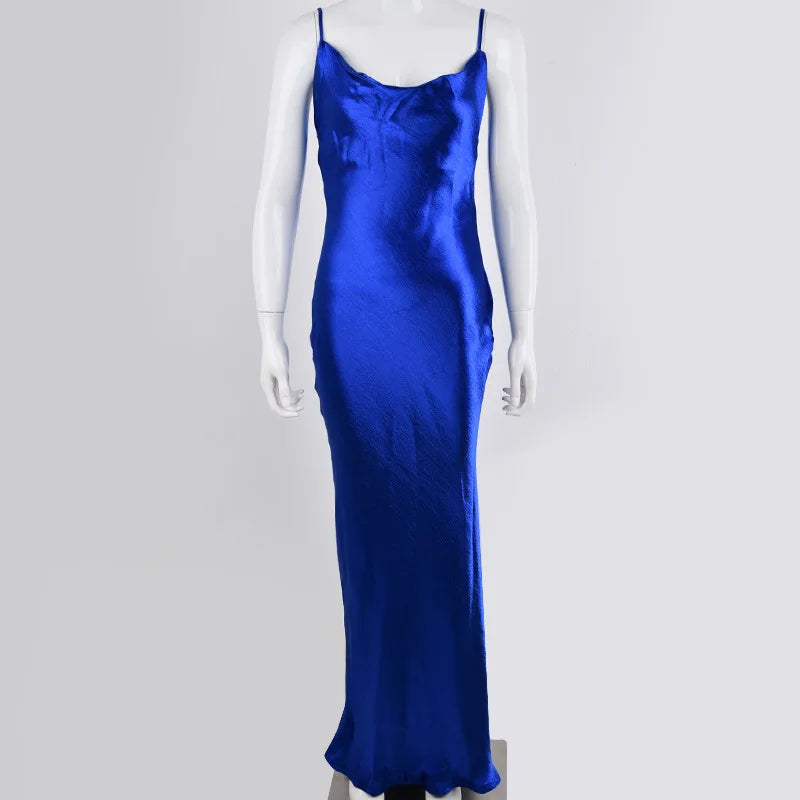 Summer Satin Bodycon Dress Women Party Dress New Arrivals Gold Draped Backless Dress Sexy Celebrity Club Night Dresses