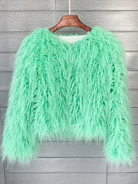 Fur Coats Women Autumn Winter Top Fashion Pink Faux Fur Coat Elegant Thick Warm Faux Fur Jackets for Women 2022