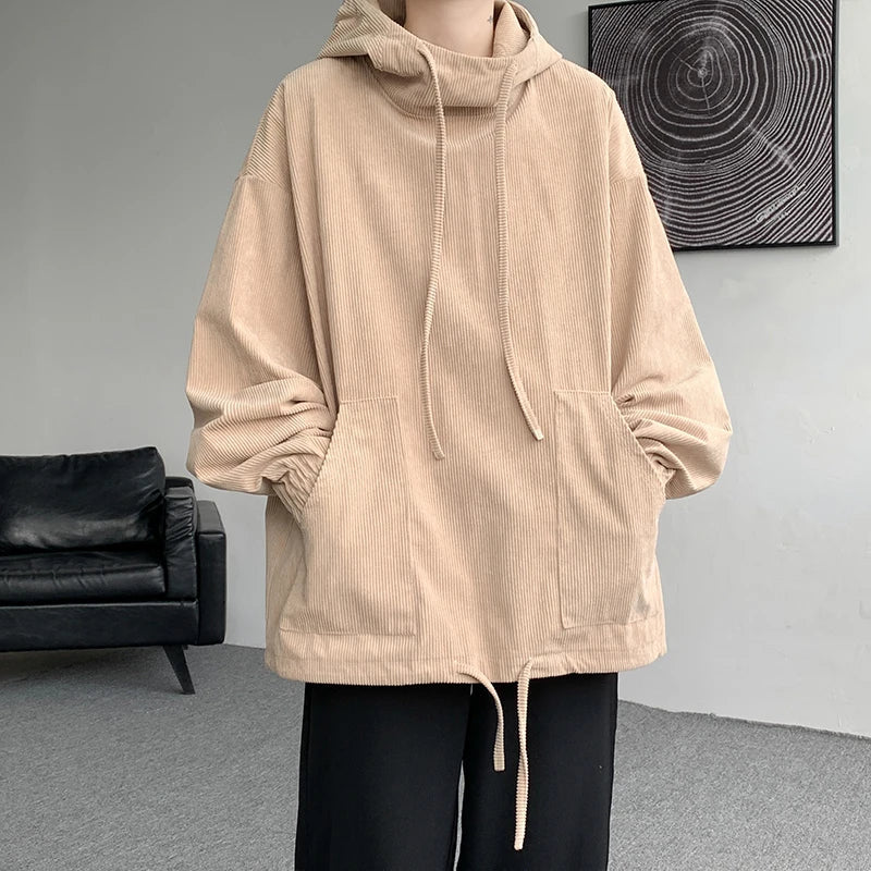 maoxiangshop Autumn Stand Collar Hoodies Sweatshirts Men Woman Fashion Pink Black Khaki Hip Hop Hoody Male Brand Casual Loose Tops