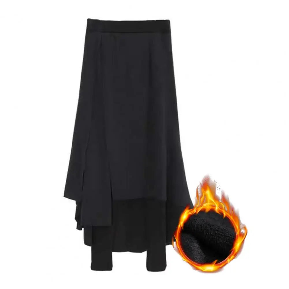 maoxiangshop Fleece Leggings Women Skirts Pants Culotte Autumn Winter Plus Size Clothes Chubby Thermal Tights Leggins Skort Korean Casua