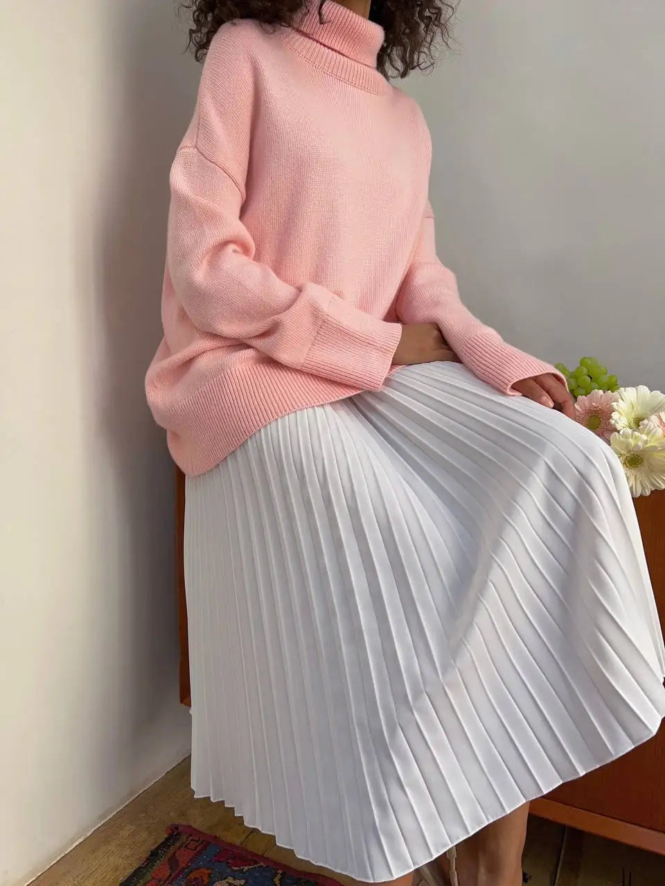 maoxiangshop - Chic Pleated Long Skirts 2024 New Elastic Waist French Elegant Women Skirts For Spring Fall A-line Casual Retro Lady Skirts