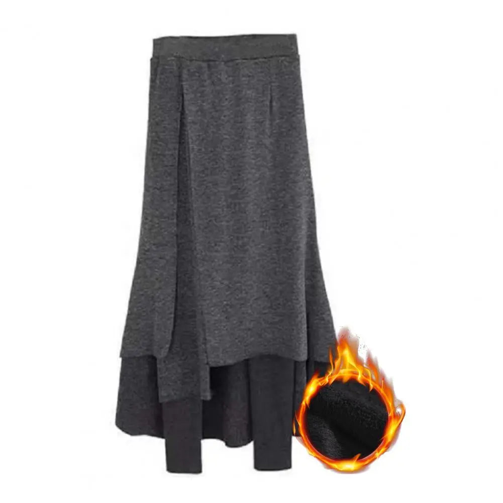 maoxiangshop Fleece Leggings Women Skirts Pants Culotte Autumn Winter Plus Size Clothes Chubby Thermal Tights Leggins Skort Korean Casua