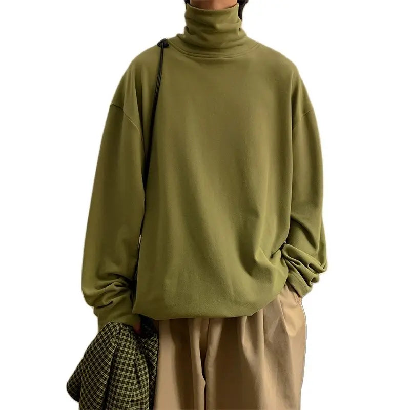 maoxiangshop Casual Sweatshirts Men/Women Hoodies Pullover Streetwear Solid Turtleneck Hoodie Hip hop Basic Hoodies Oversized Clothes