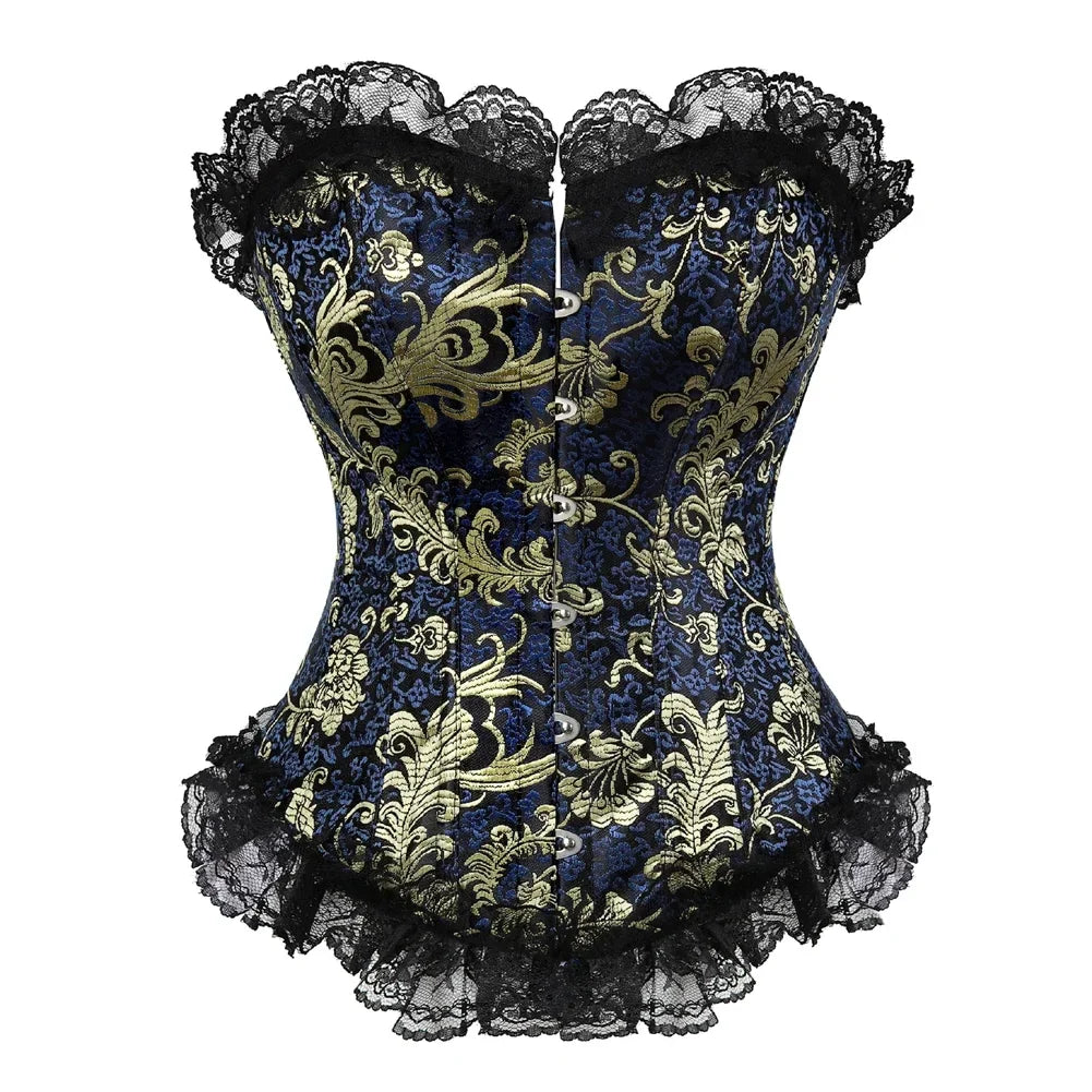 maoxiangshop - Corset Skirt for Women Steampunk Bustiers Dress Lace Up Boned Korsett Classic Corsets Clubwear Carnival Costumes Rave Outfits
