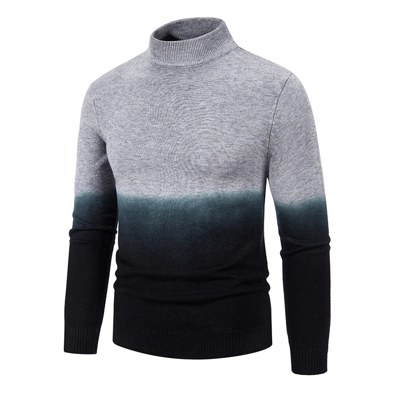 maoxiangshop Autumn and Winter New Men's Half High Neck Slim Fit Knitwear Trend Gradual Overlay Soft Fit Thin Sweater