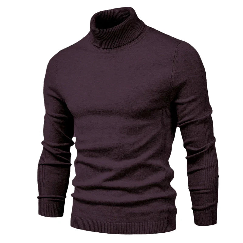 maoxiangshop New Winter Turtleneck Thick Mens Sweaters Casual Turtle Neck Solid Color Quality Warm Slim Turtleneck Sweaters Pullover Men