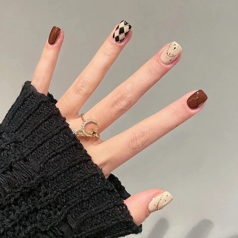 maoxiangshop 24pcs Wearable Pink Press On Fake Nails Tips With Glue false nails design Butterfly Lovely Girl false nails With Wearing Tools