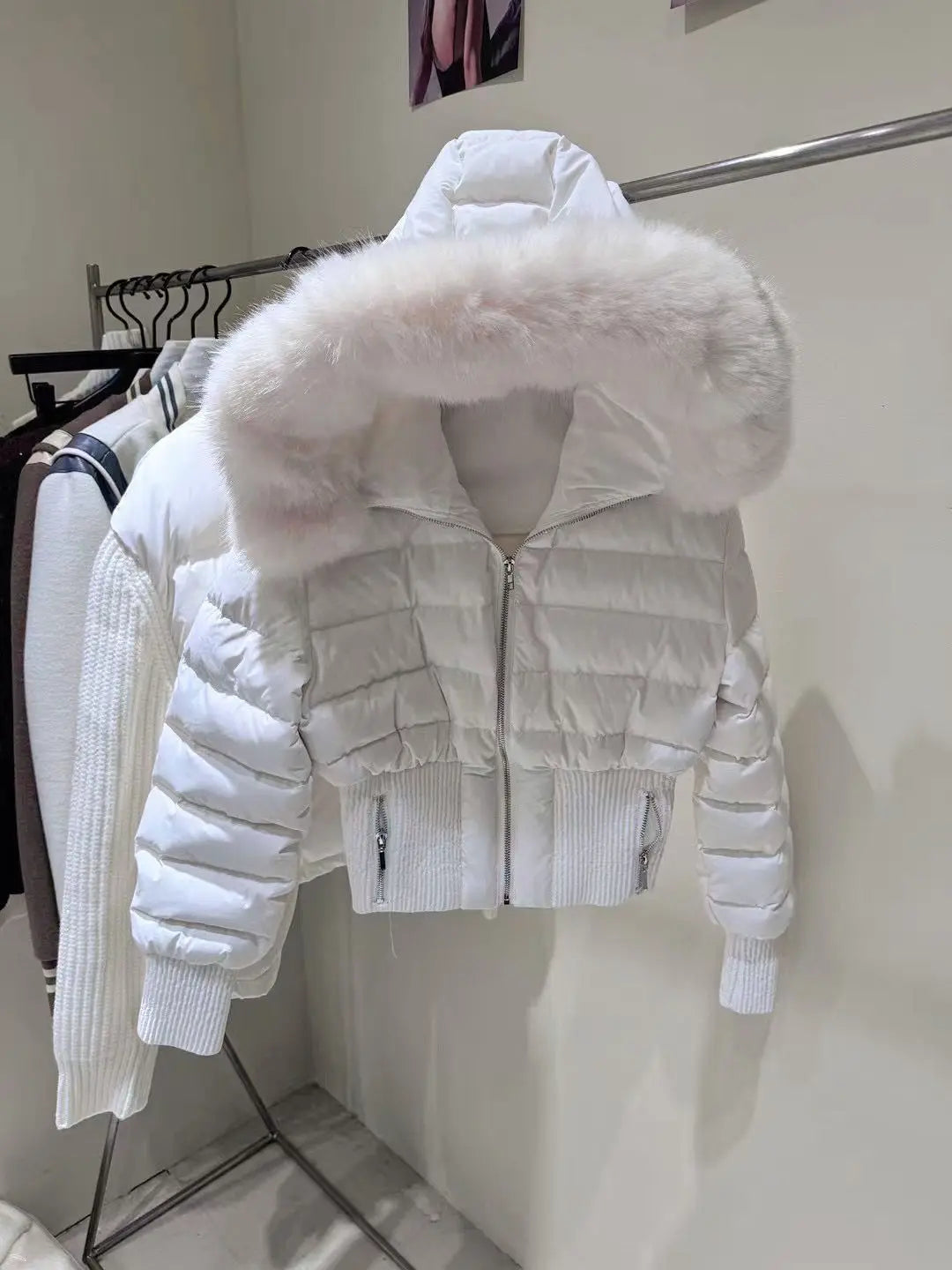 maoxiangshop - Winter Clothes Women Short Parkas Solid Fur Hooded Puffer Jacket Fashion Parkas Thicken Warm Female Cotton Padded Coat Outwear