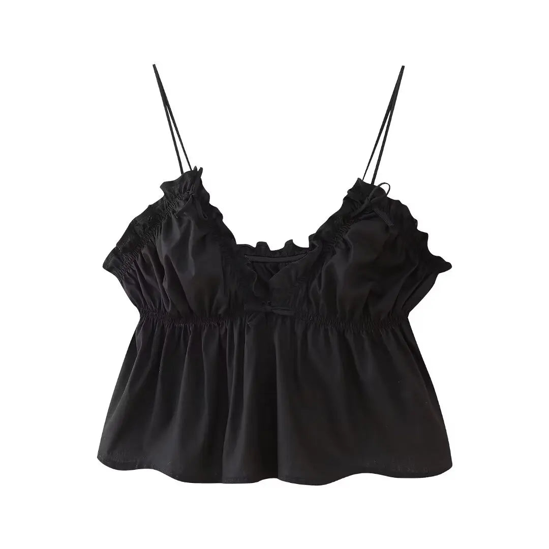 maoxiangshop-Fashion Solid Color Vest for Women Summer New Chic Female Sleeveless V Neck Tops Sexy Backless Female Vests High Street