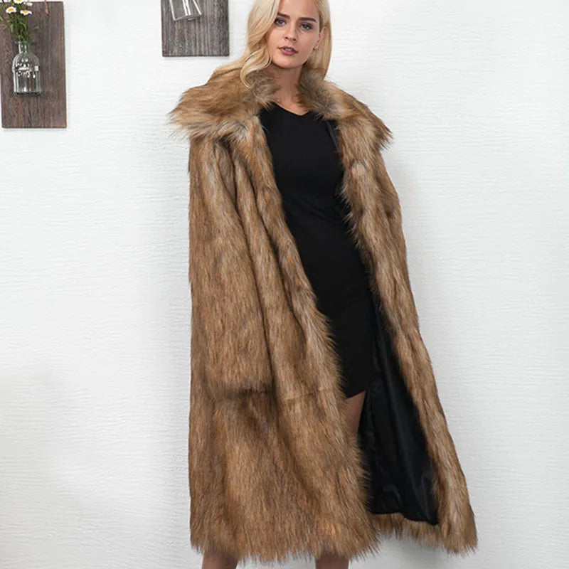 Faux Fur Coat Woman Winter 2022 Autumn Slim Fit Thick Ladies Warm Jacket New Plus Size Coat Fur Teddy Plush Outwear Fur Top