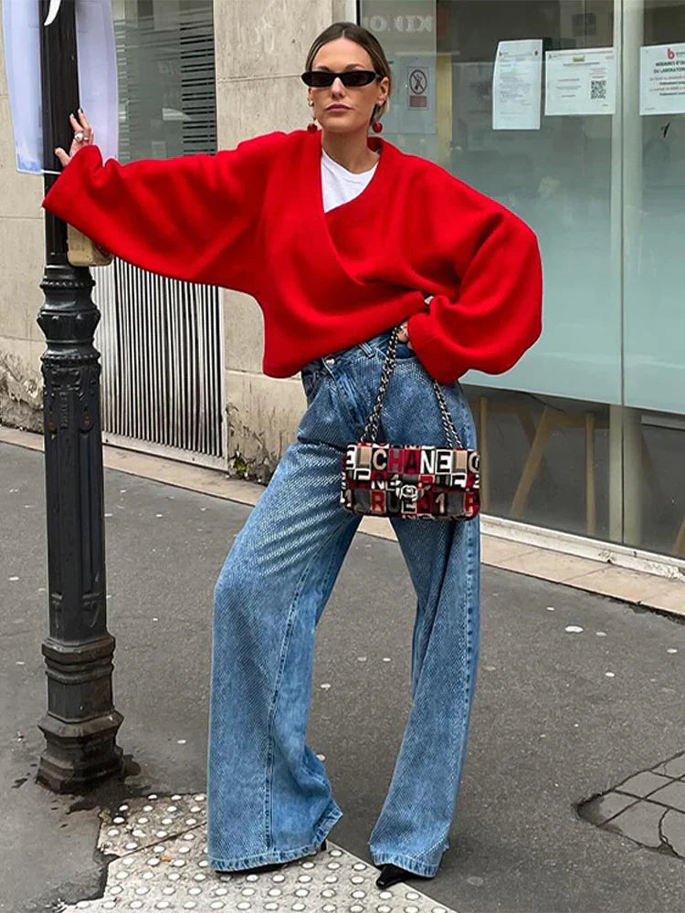 Vintage Knitted Woolen Jackets Women Casual V-neck Long Sleeve Female Short Coats Autumn Winter Fashion New Lady Outwears