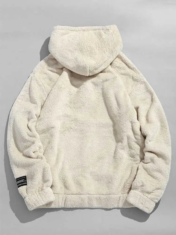 maoxiangshop Solid Hoodie for Men Fluffy Sweatshirts Fall Winter Streetwear Pullover Basic Unisex Hooded Sweats Jumper with Pocket