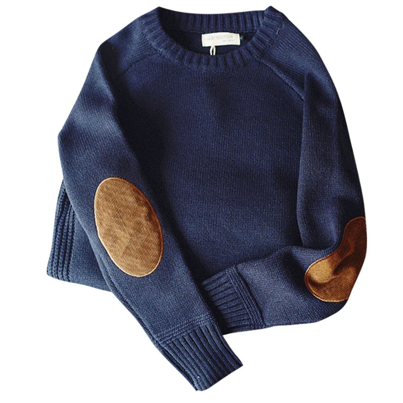 maoxiangshop New Men Pullover Sweater Fashion Patch Designs Knitted Sweatshirt Harajuku Streetwear O Neck Pure Colour Causal Pullovers Top