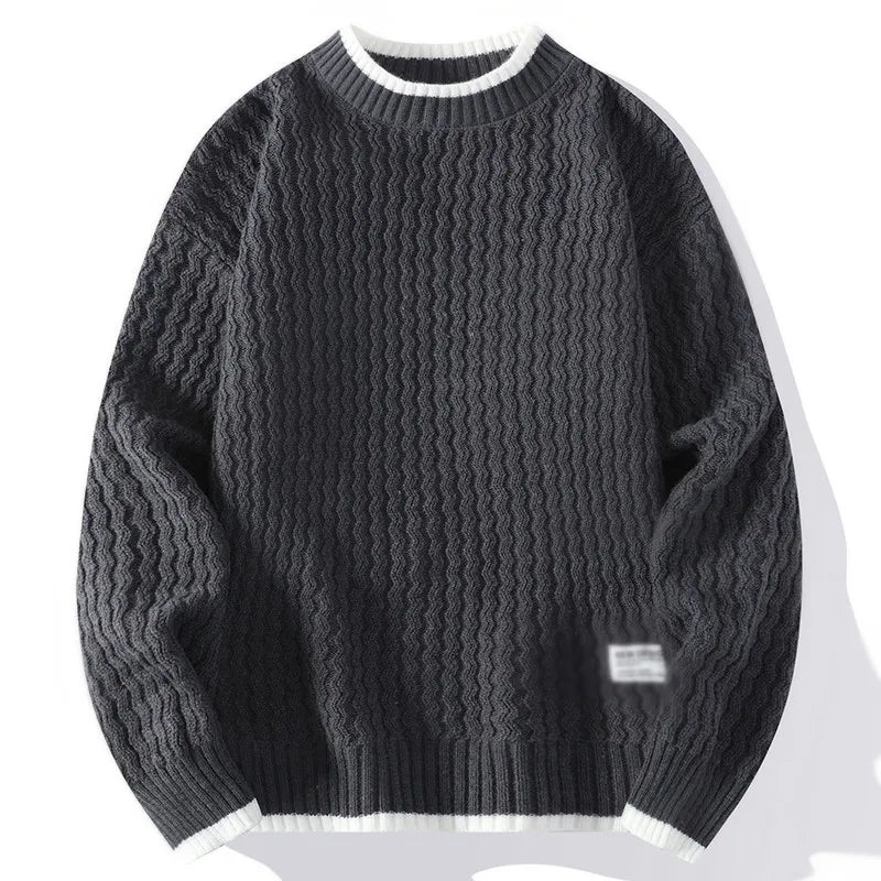 maoxiangshop New Autumn Winter Mens Mock Neck Sweaters Knitted Pullovers Fashion Casual Knitwear Men Youthful Vitality Sweater Pullover Man