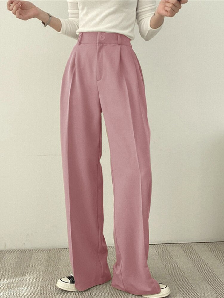 maoxiangshopWomen Suit Jacket Trousers Set Full Sleeve Single Breasted Pants Solid Elegant Suit Commuter Coat Autumn Winter Clothing