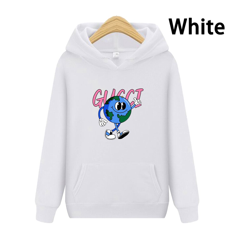 Earth Pattern Print Hoodies Autumn Winter Women's Fashion Versatile Multicolor O-Neck Sweatshirts Sweet Lovely Loose Fleece Tops