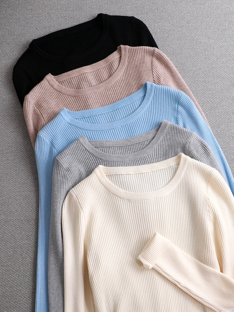 maoxiangshop winter clothes Knitted woman sweaters Pullovers spring Autumn Basic women's jumper Slim women's sweater cheap pull long sleeve