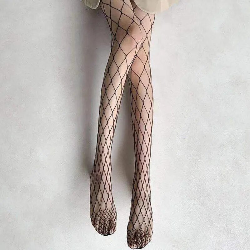 maoxiangshop Nylons Fishnet Tights Pantyhose Netting Stockings Leggings For Women White Black Mesh Tights Sexy Fishnet Stockings Lingerie