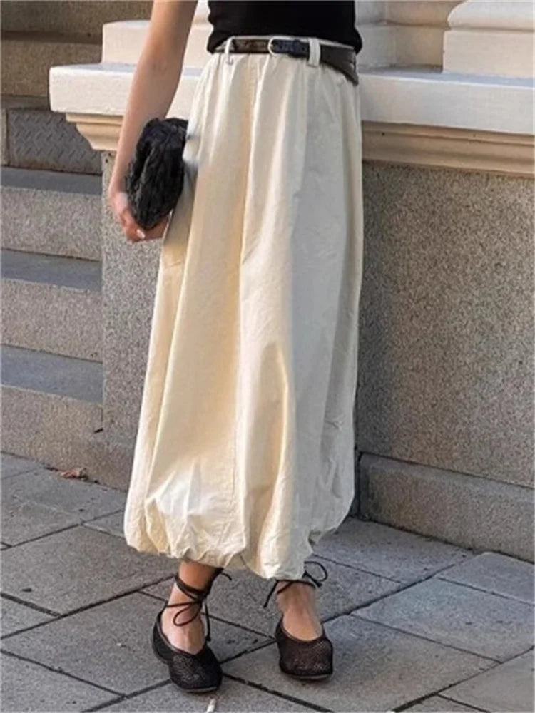 maoxiangshop - Autumn High Waist Fashion Long Skirt Women's Slim Solid Elegant Commute Streetwear Loose Casual Ladies Maxi Skirt 2025 New