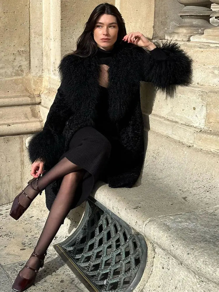 maoxiangshop - Women Heart Hollow Out Slim Long Dress Elegant Fashion Black Long Sleeve Dresses Autumn Party Street Lady Outerwear Vestido