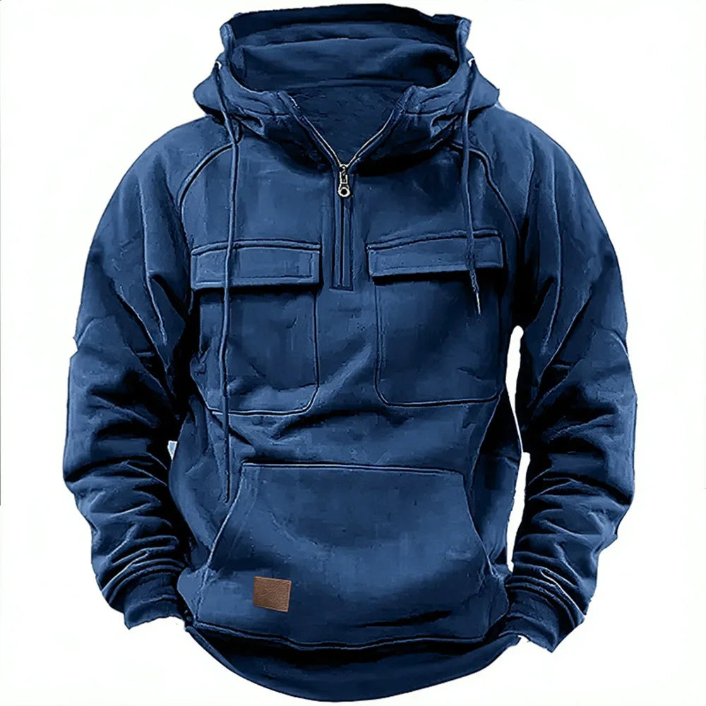 maoxiangshop Vintage Men Hoodie Sweatshirt Street Man Clothing Men's Oversized Hooded Pullover Male Retro Harajuku Solid Color Hoody