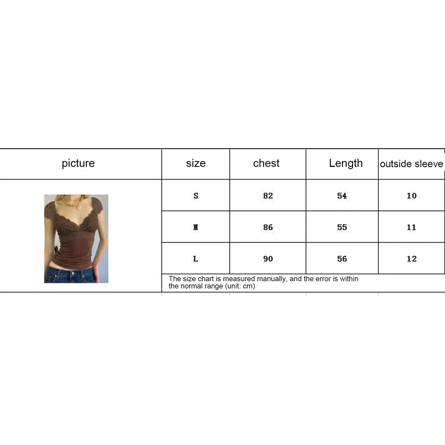 maoxiangshop Women Summer y2k Fairy Grunge Short Sleeve Crop Tops V Neck Lace Trim Patchwork Slim Fit T-Shirt Low Cut Tee Streetwear