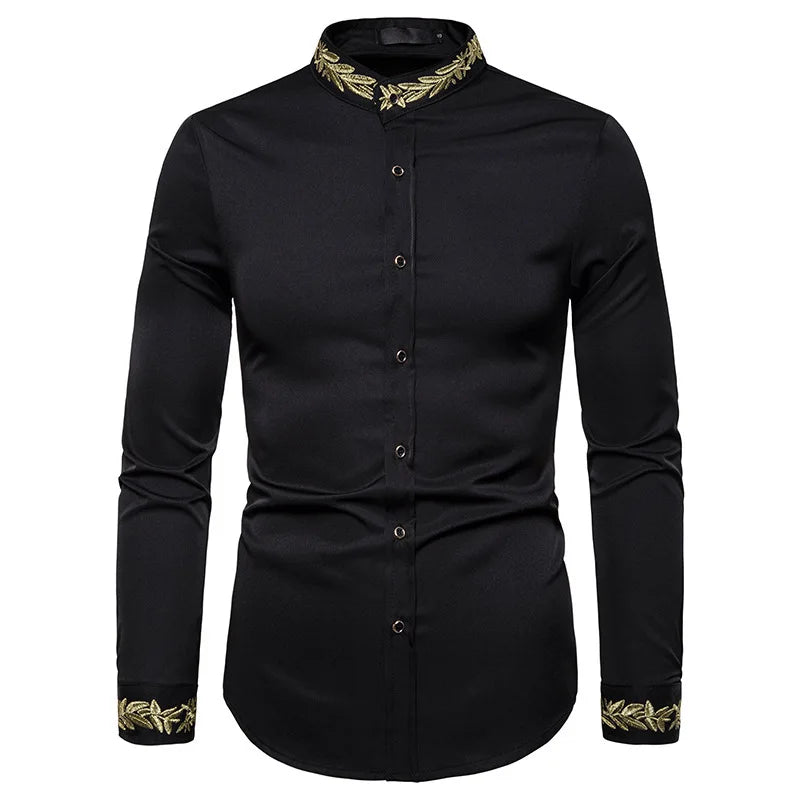 maoxiangshop 2024 Men's Summer Casual Long Sleeve Shirts Slim Fit Turn Down Collar Shirts Formal Office Business Shirts for Men Tops Big Size