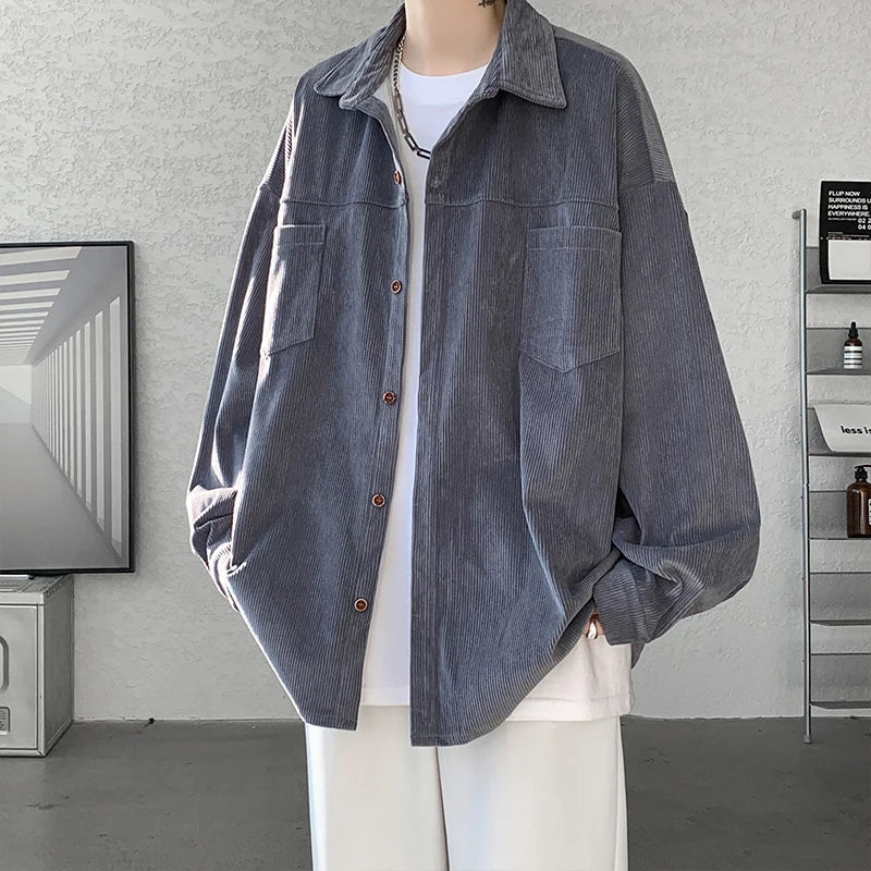 maoxiangshop 2024 Spring Summer Men White Vintage Shirts Mens Harajuku Fashion Oversized Shirt Male Black Casual Streetwear Blouses 5XL