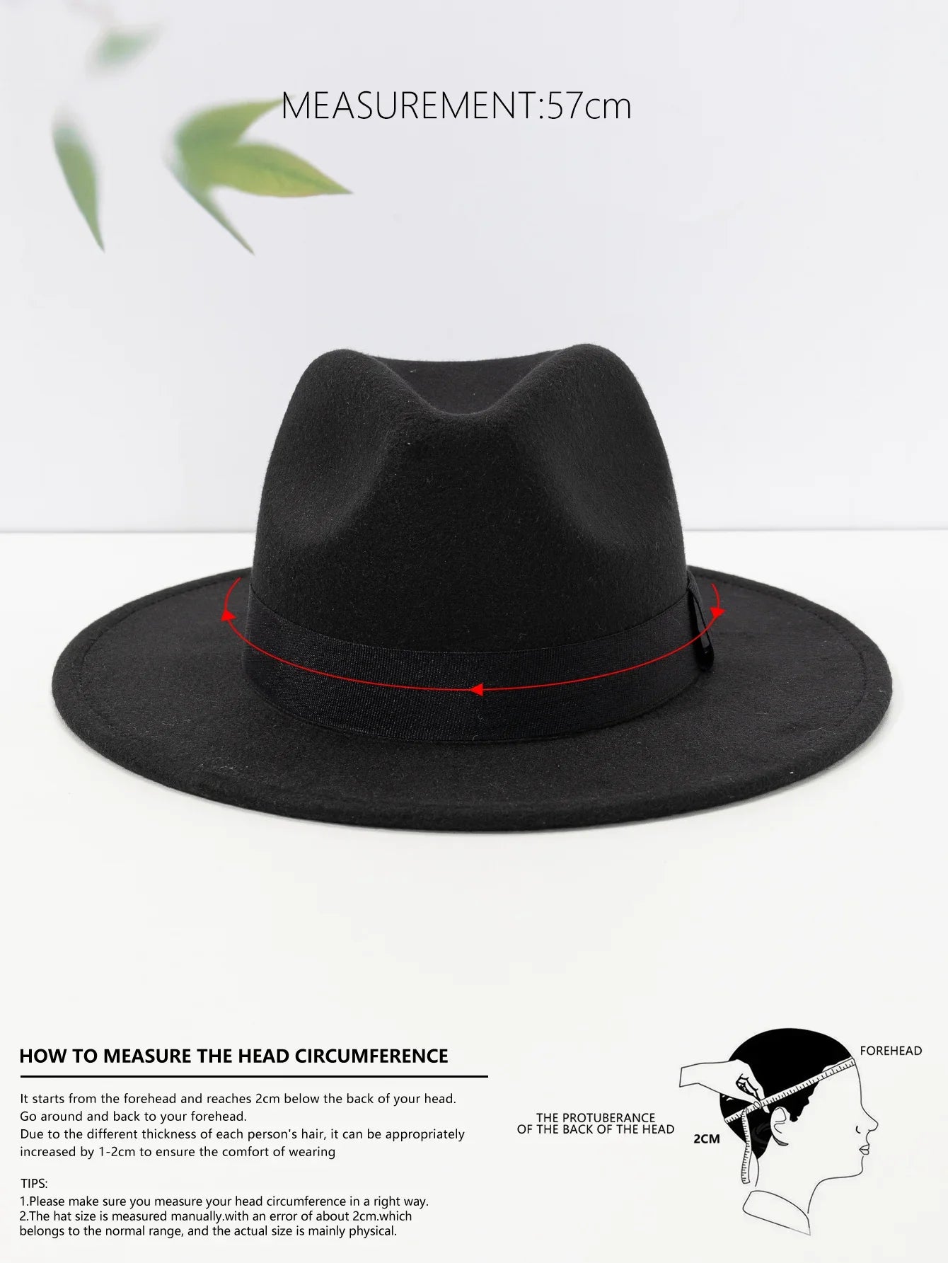 maoxiangshop Autumn and winter men and women's new large brimmed hats, fashionable woolen jazz hats, English style top hats