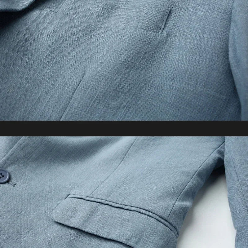 maoxiangshop Men's COTTON Linen Casual Blazer ,Slim Fit Suit Jacket,Suitable for Spring and Autumn, Polyester Lining , Plus Size M-6XL