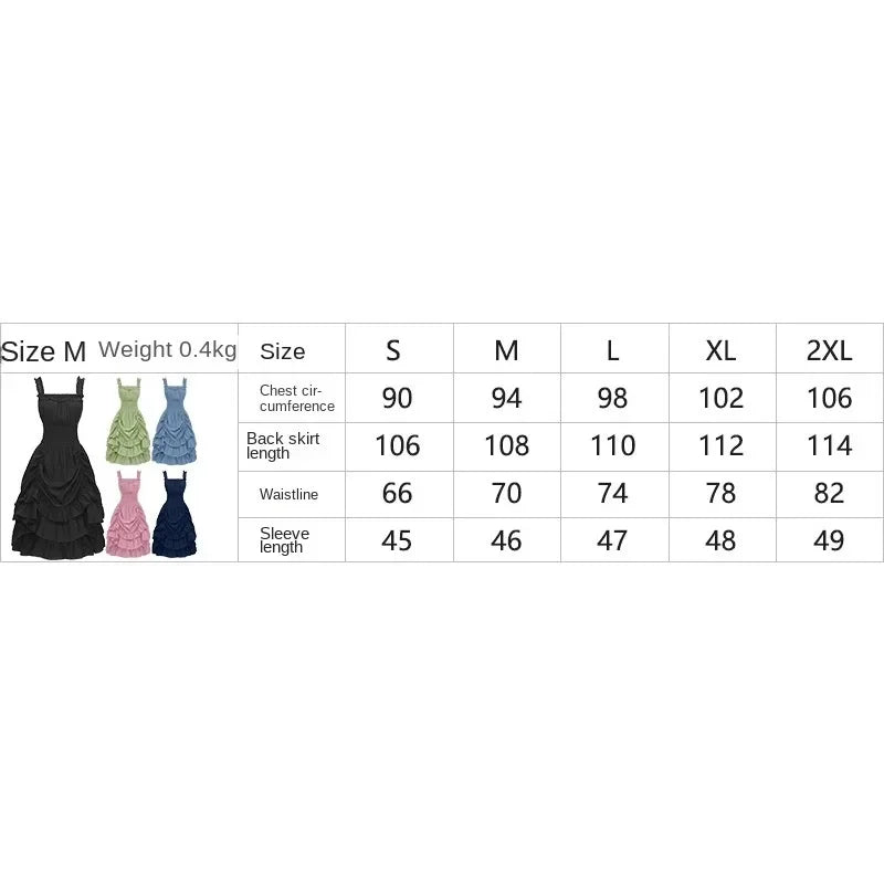 maoxiangshop - 2024 High Waist Ball Gown Cosplay Costume New European and American Long Victorian Medieval Dress