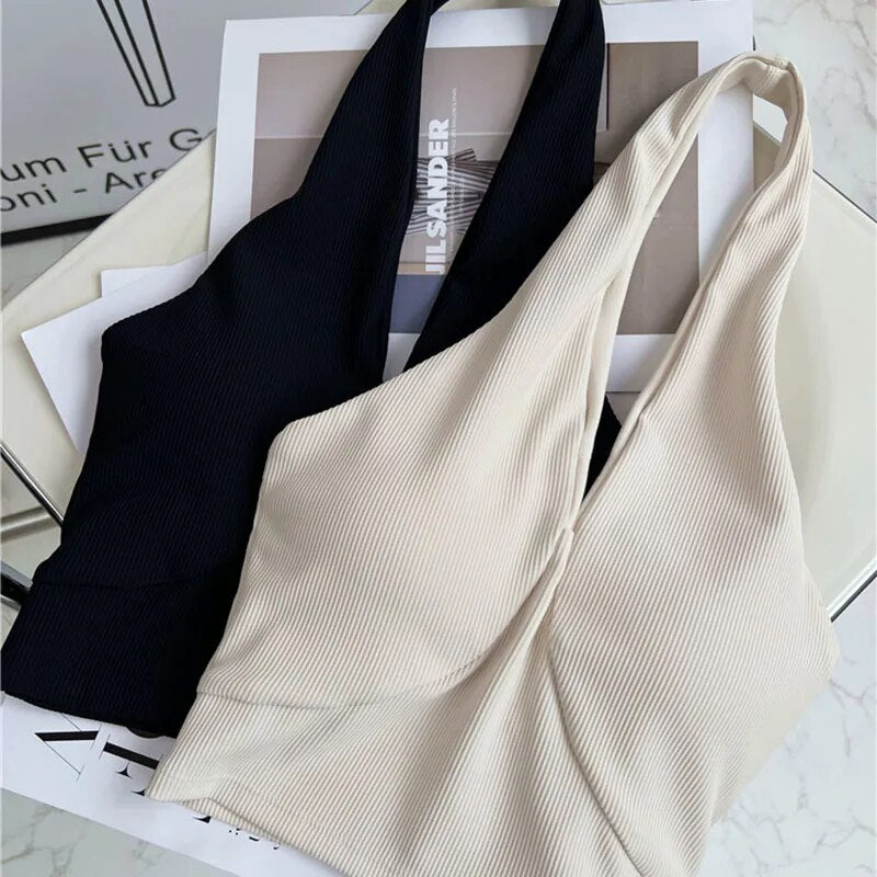 maoxiangshopSexy Backless Yoga Sports Bras Women Wireless Workout Tops Nylon Gym Fitness Bras Activewear
