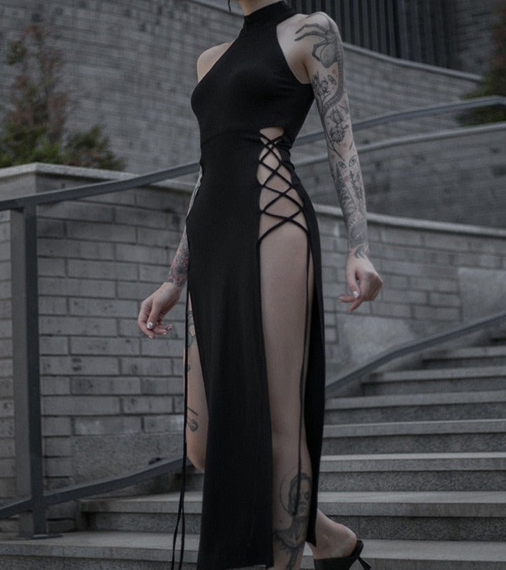 maoxiangshop Elegant Black Sleeveless Bandage Sexy Dress for Women Club Party Backless Tank Dresses Skinny Fashion Summer Dresses