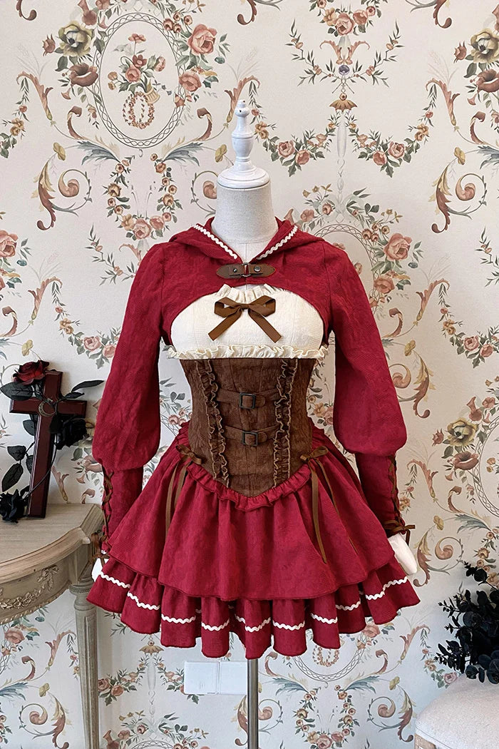 maoxiangshop - Lolita Hunter Dark Gothic Waist Slimming Halter Dress