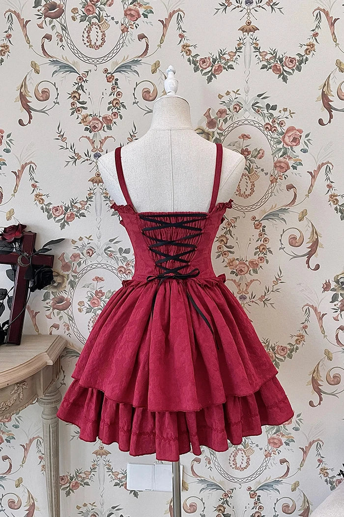 maoxiangshop - Lolita Hunter Dark Gothic Waist Slimming Halter Dress