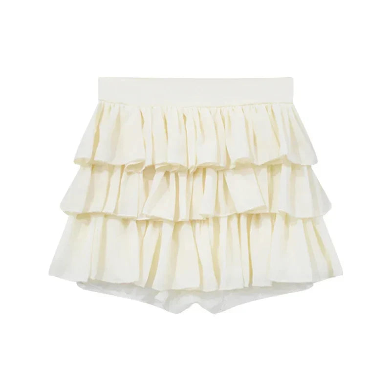 maoxiangshop-Spring Two Pieces Skirt Set Women Y2k Crop Tops T-shirt + Cake Skirts Japanese Kawaii Fashion Suits Chic Outwear Korean