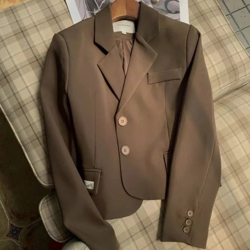 maoxiangshop - British Style Short Suit Jacket For Women'S Autumn And Winter New Design Sense, College Style Versatile Casual Small Suit
