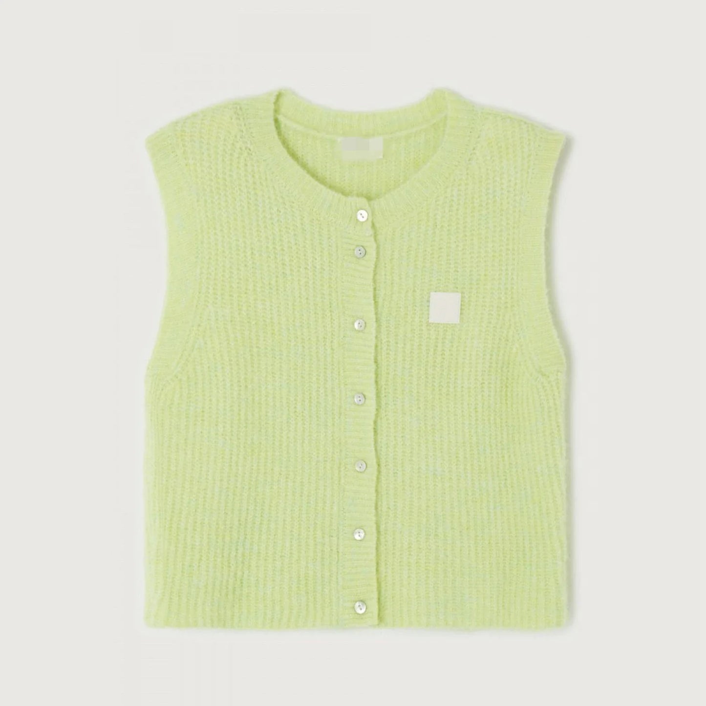 maoxiangshop - Women's Y2K Cute Knitted Tank Tops Casual Summer Solid Color Button-up Front Basic Sleeveless Aesthetic Sweater Vest