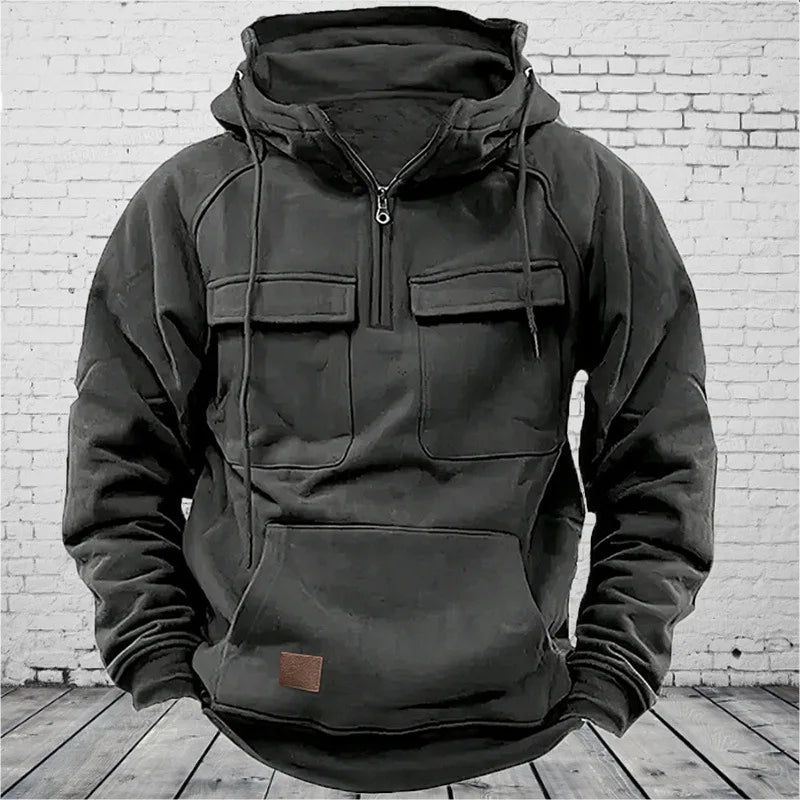 maoxiangshop Vintage Men Hoodie Sweatshirt Street Man Clothing Men's Oversized Hooded Pullover Male Retro Harajuku Solid Color Hoody