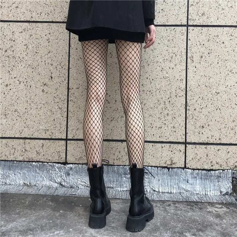 maoxiangshop Fishnet Stockings Black Stockings Women Autumn and Winter Sexy Black Pantyhose Mesh