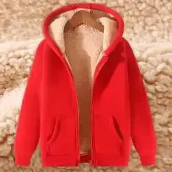 maoxiangshop Autumn Winter New Men's Fleece Lined Thickened Sweatshirt Cardigan Hooded Zip Up Versatile Casual Jacket Warm Lambswool