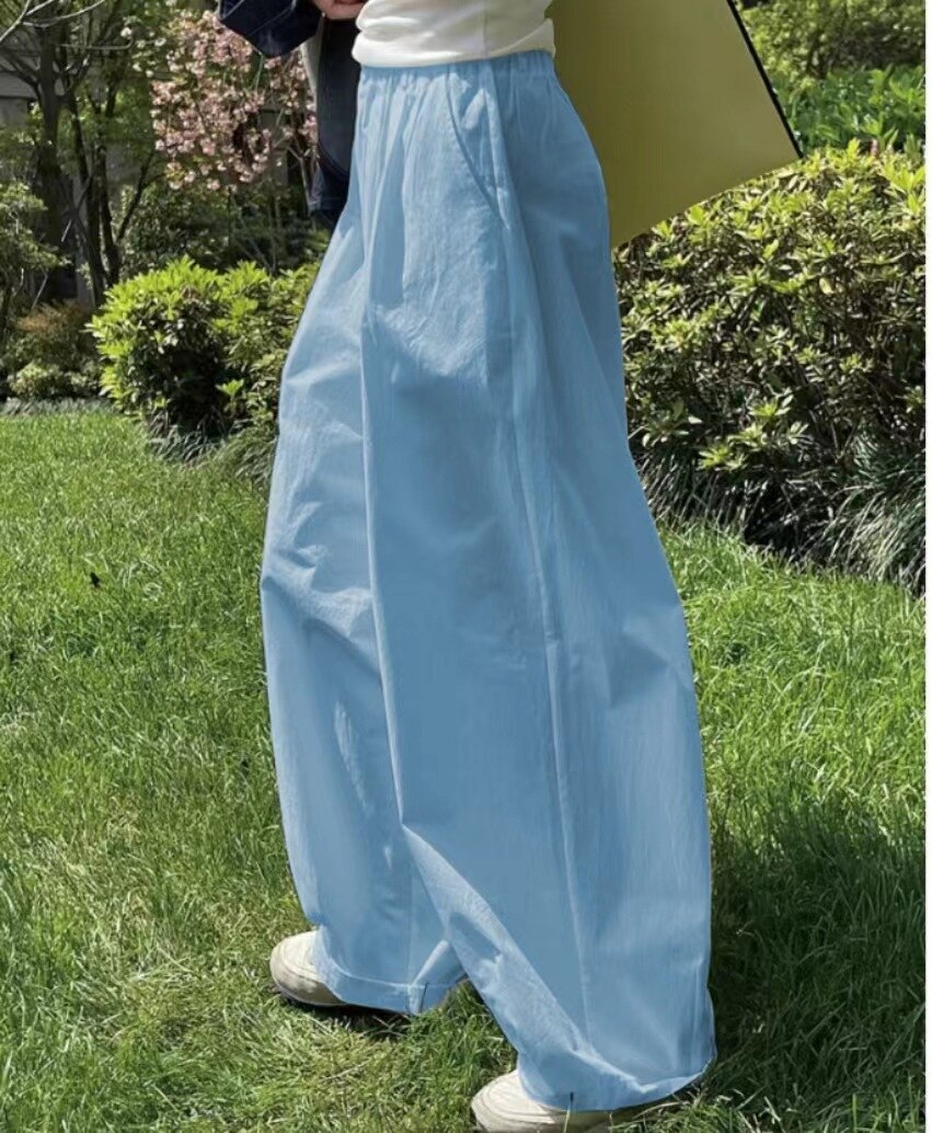 Oversize Slimming Women Pants High Waist Wide-Leg Trousers Simple Casual Loose-Fitting Cotton Baggy Streetwear Trousers 2023