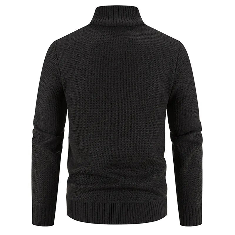 maoxiangshop Winter Thick Fleece Cardigan Men Warm Sweatercoat Fashion Patchwork Mens Knittde Sweater Jackets Casual Knitwear Outerwear Men