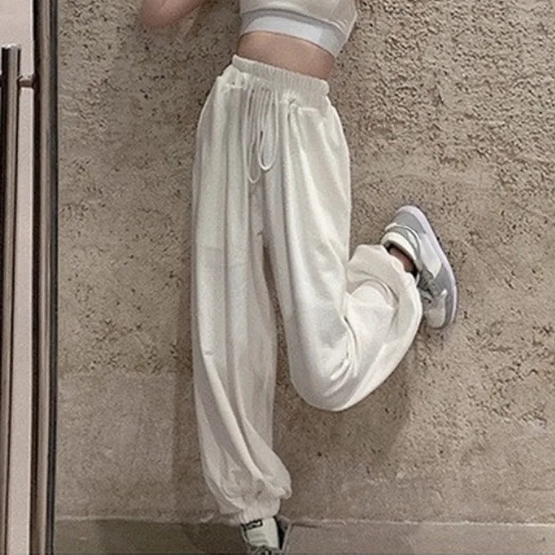 maoxiangshop Oversize Sweatpants For Women High Waist Sports Pants Fashion Casual Baggy Pants Female Joggers Streetwear Harajuku Trousers