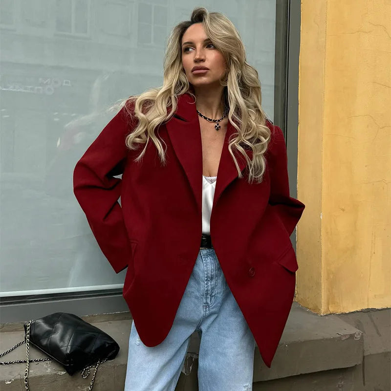 Solid Casual Women's Outerwears Button Turn-down Collar Women's Jacket Fashion Office Wear Jackets Female Autumn New In Coats